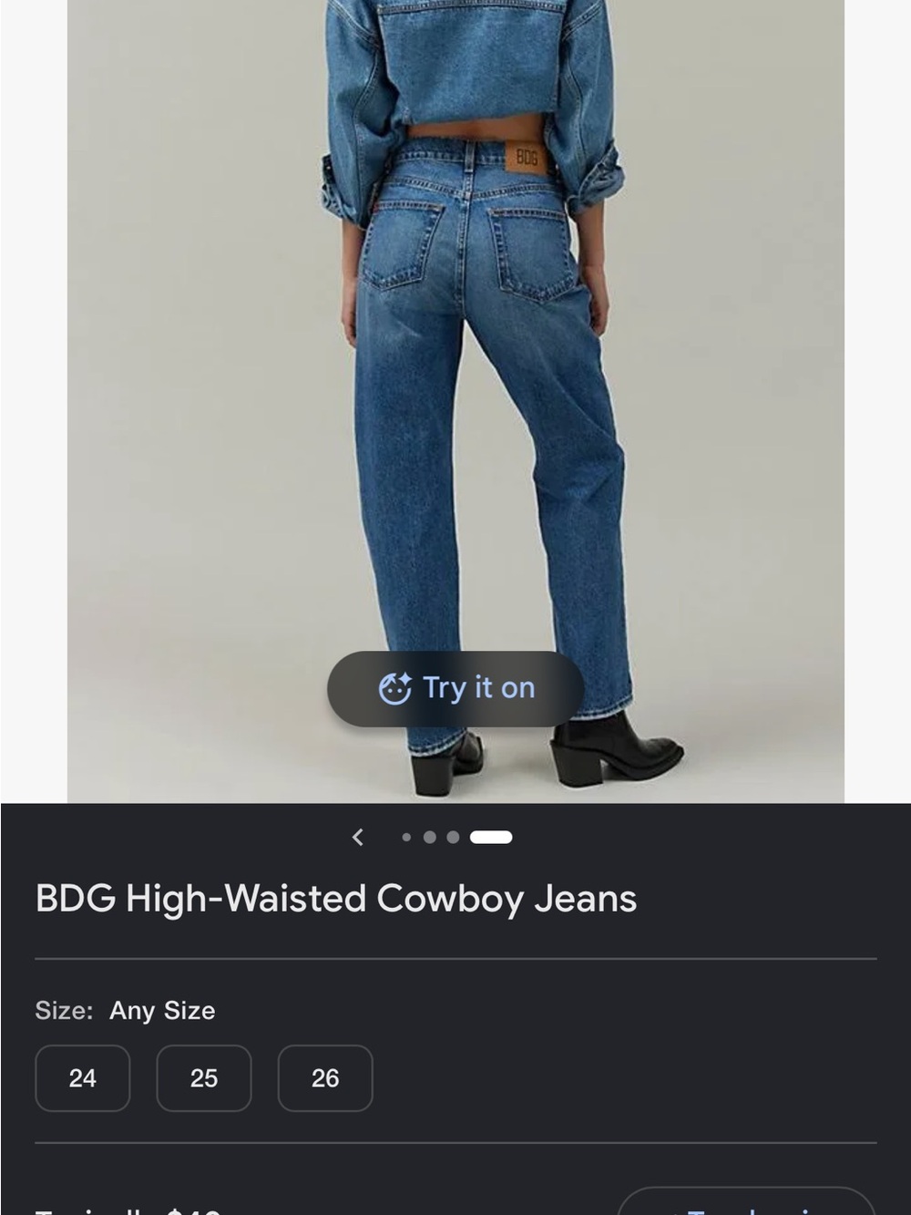 BDG High-Rise Straight Jeans - Medium Blue